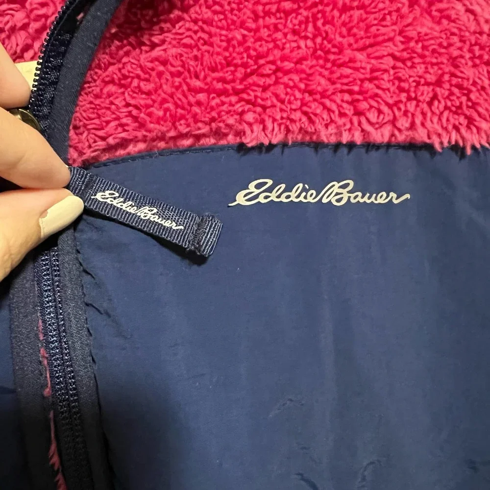 Eddie Bauer Kids Quest‎ Plush Fleece Jacket Colorblock Size Large